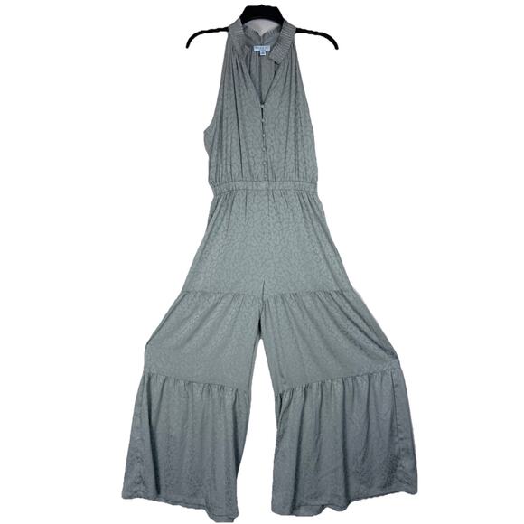 Current Air Anthropolgie Pants - Current Air Anthropologie Jumpsuit S Sage Green Wide Leg Dressy Feminine Resort
